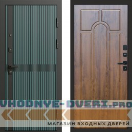 Входная дверь ГРАУНД Velutto Verde Бетон Арка дуб